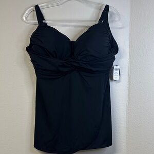 NWT Soma Swim Black Tankini Top Size 40G